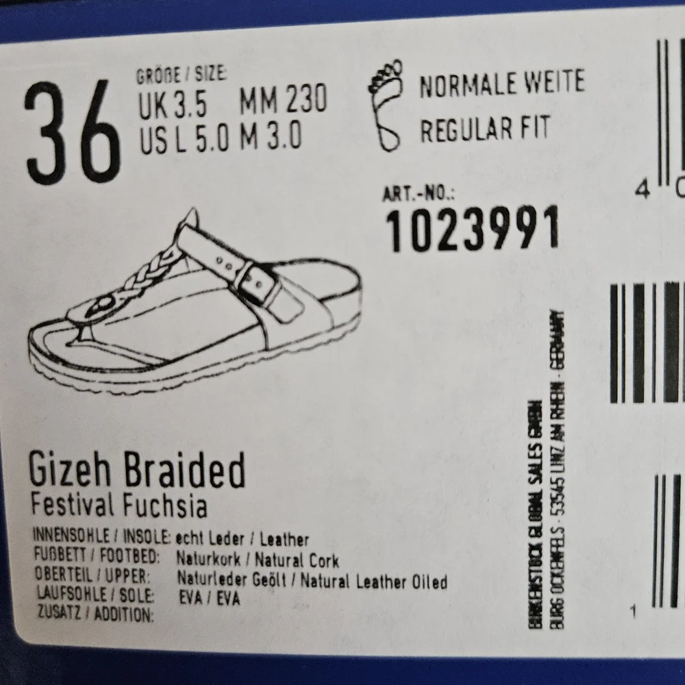 Birkenstock Gizeh Braided Fuchsia Sandals. Womens 36, Size 5 - Picture 5 of 5